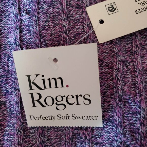 🏆383 Kim Rogers New Long Sleeve Purple Cardigan Sweater - Picture 5 of 6